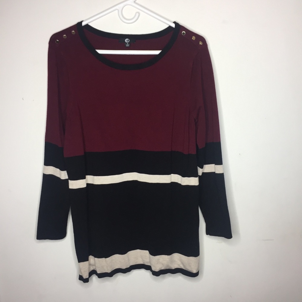 A&I 1X Red, Blk & Cream Soft Sweater NWOT